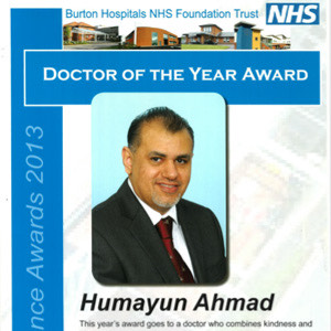 Doctor of the Year Award 2013, Burton Hospitals NHS Foundation Trust